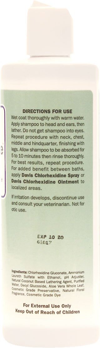 Davis Maximum Chlorhexidine Dog and Cat Shampoo， 12-oz bottle