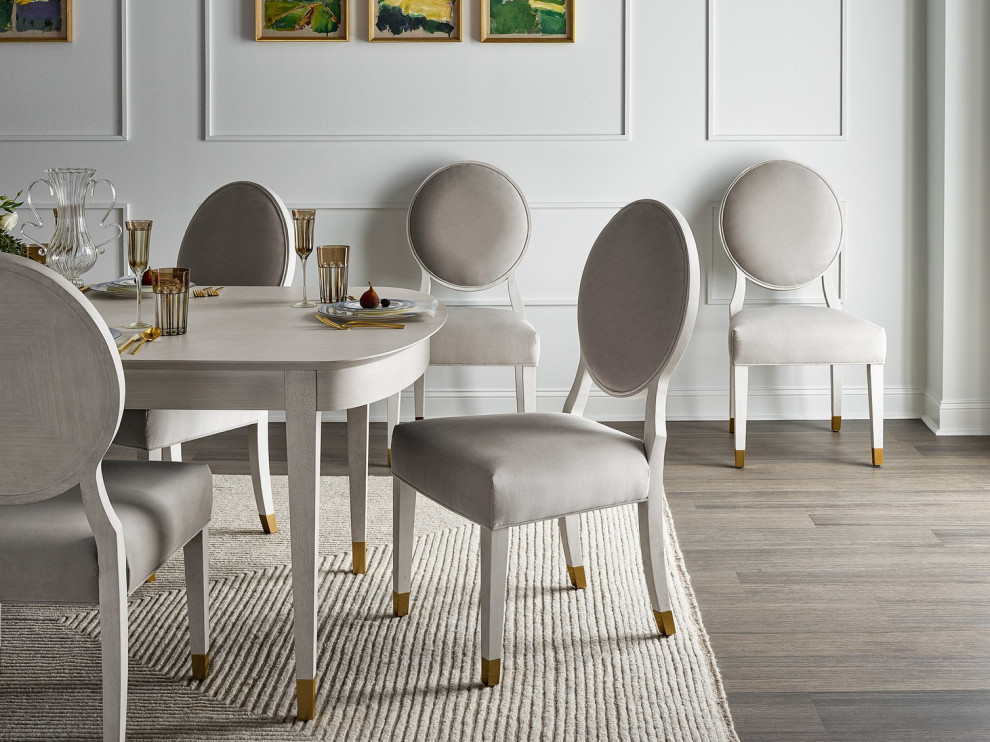 Miranda Kerr Oval Back Dining Wood Side Chair  Set of 2  White   Transitional   Dining Chairs   by Universal Furniture Company  Houzz