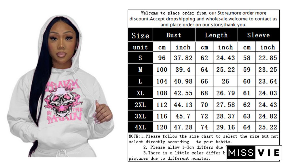 Activewear Pattern Print Pullovers Women Hoodies