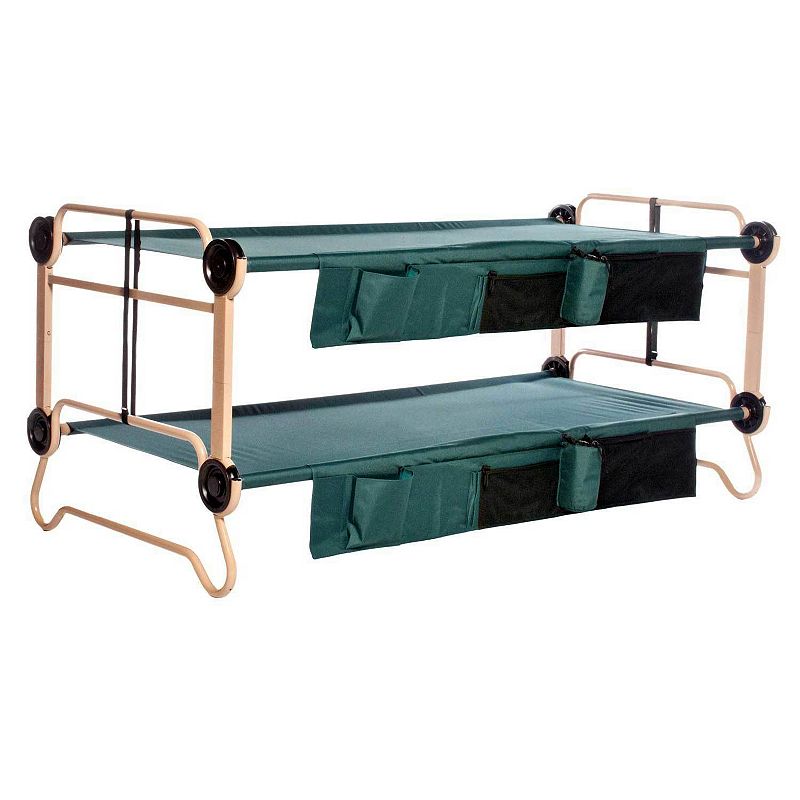 Disc-o-bed Xl Cam-o-bunk Benchable Double Cot With Storage Organizers， Green