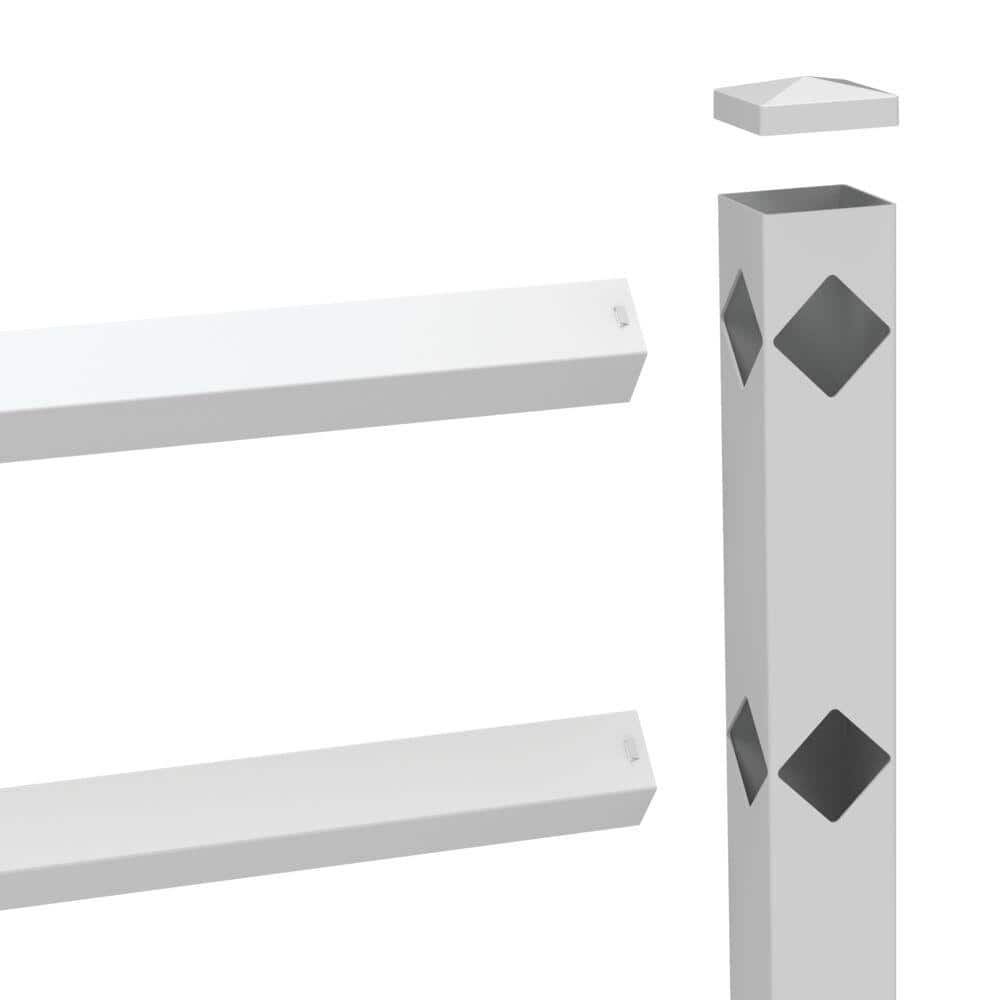 Barrette Outdoor Living 5 in. x 5 in. x 60 in. White Vinyl Fence Corner Post 73045015