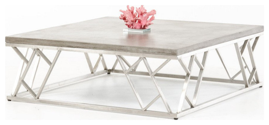 Andrick Modern Concrete Coffee Table   Contemporary   Coffee Tables   by Rustic Home Furniture Deco  Houzz