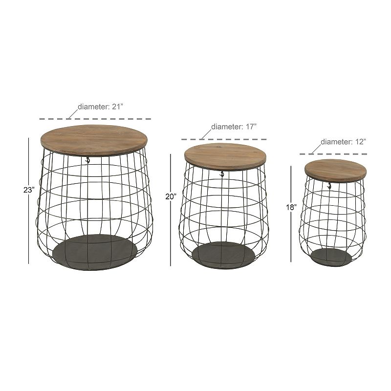 Stella and Eve Storage Basket End Table 3-piece Set