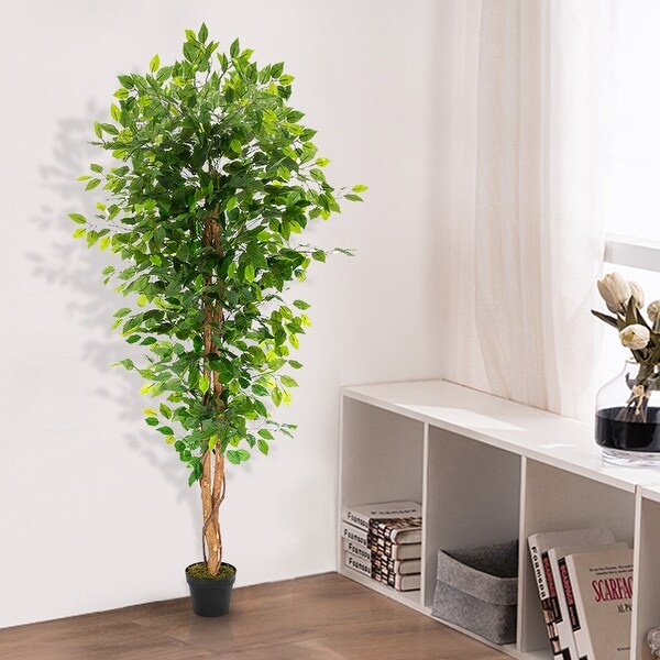 6FT Solid Wood 1260 Leaves Truncated Banyan Tree Simulation Tree