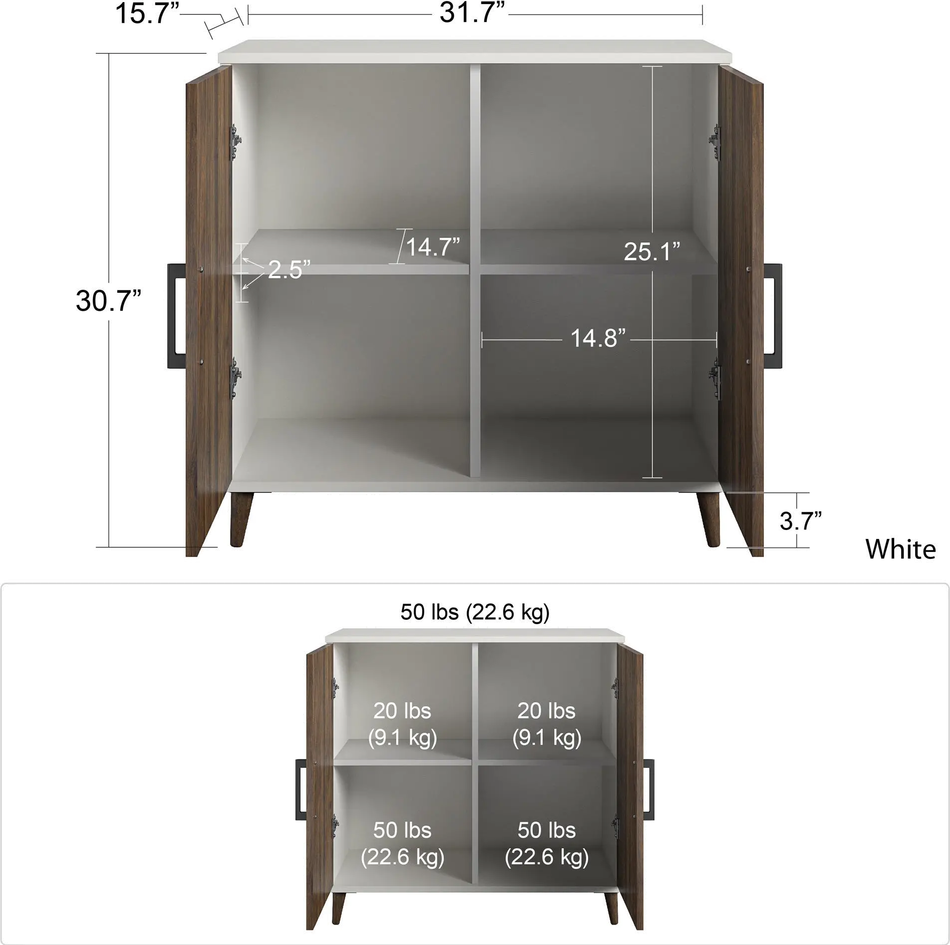 Modern White Accent Cabinet