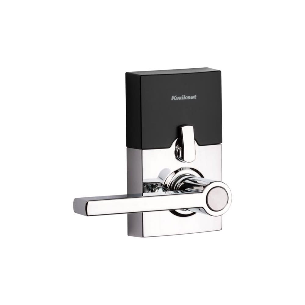 Polished Chrome Keyless Entry Residential Electronic Door Lever