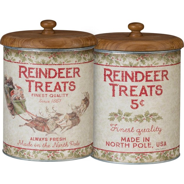 Primitives By Kathy Reindeer Treats Canister 1 Container