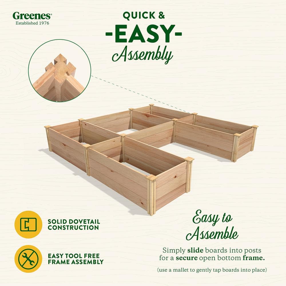 Greenes Fence 8 ft. x 8 ft. x 16.5 in. Premium Cedar U-Shaped Raised Garden Bed RCUSB