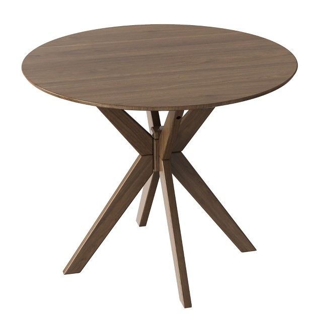 Costway Modern Round Wood Dining Table 35 x27 x27 W Solid Wood Legs amp Base For Home Office