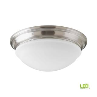 Progress Lighting 12.56 in. Flush Mount Collection 25 -Watt Brushed Nickel Integrated LED Flush Mount P350052-009-30