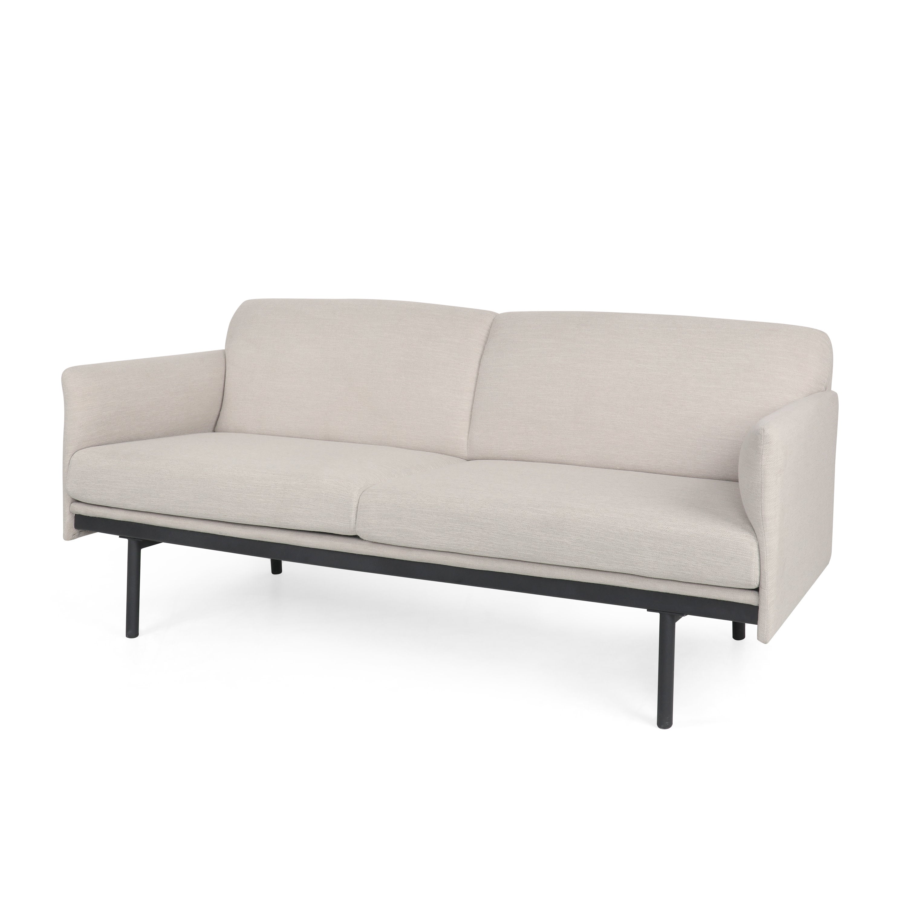 Mokena Contemporary Fabric Upholstered 3 Seater Sofa