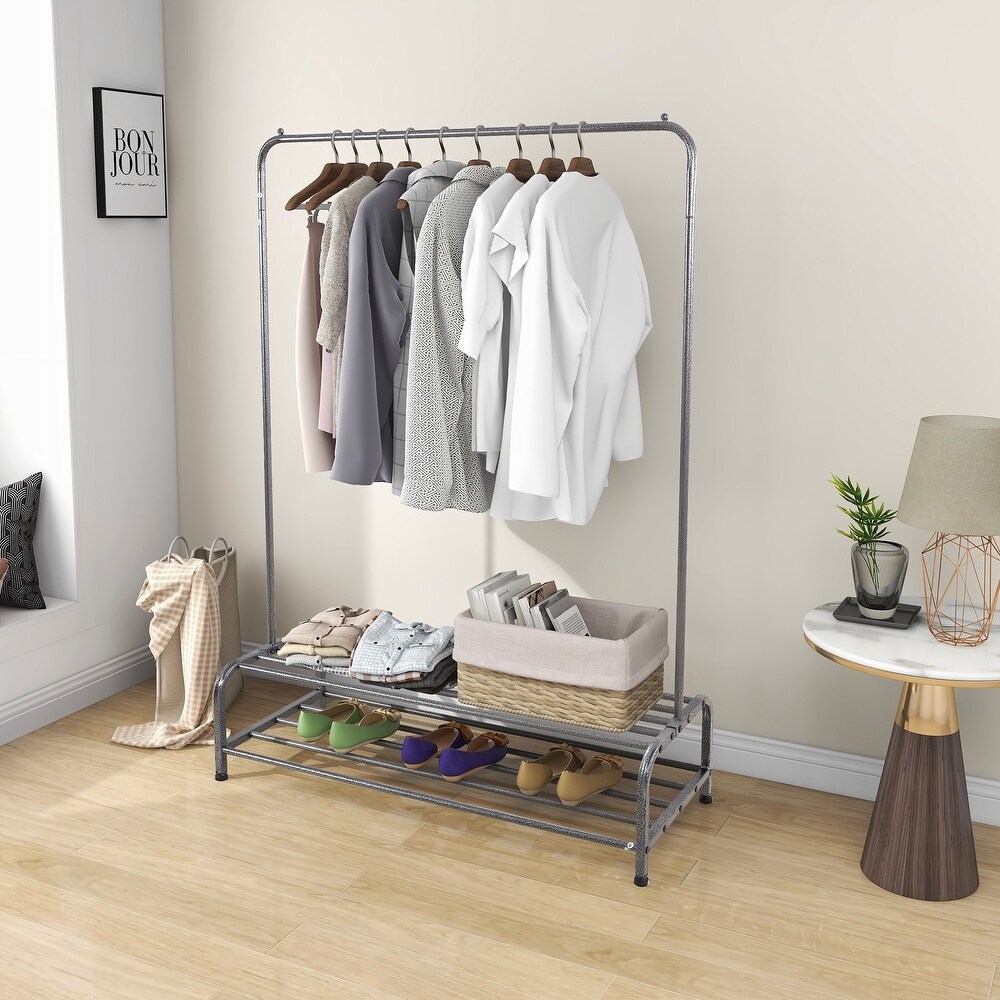 Siavonce Clothing Garment Rack with Shelves