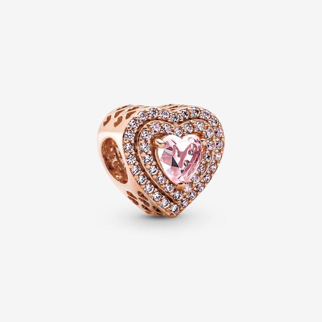 PANDORA  Sparkling Levelled Heart Charm