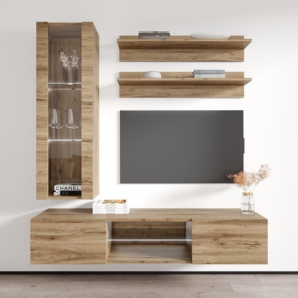 Fly H2 33TV Wall Mounted Floating Modern Entertainment Center