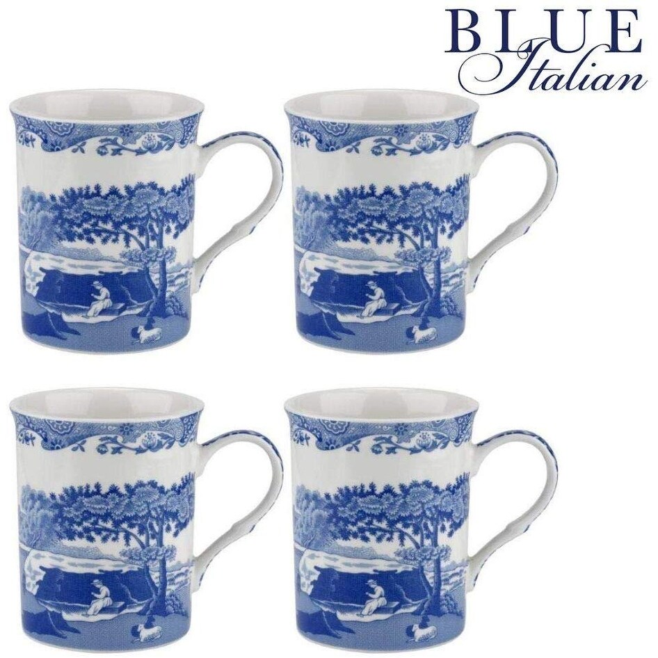 Spode Blue Italian Mugs Set of 4