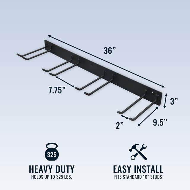 StoreYourBoard BLAT Tool Storage Rack， Garage Wall Mount， Garden， Yard， Shovels， Rakes， Brooms， Trimmers， Hoses， and More