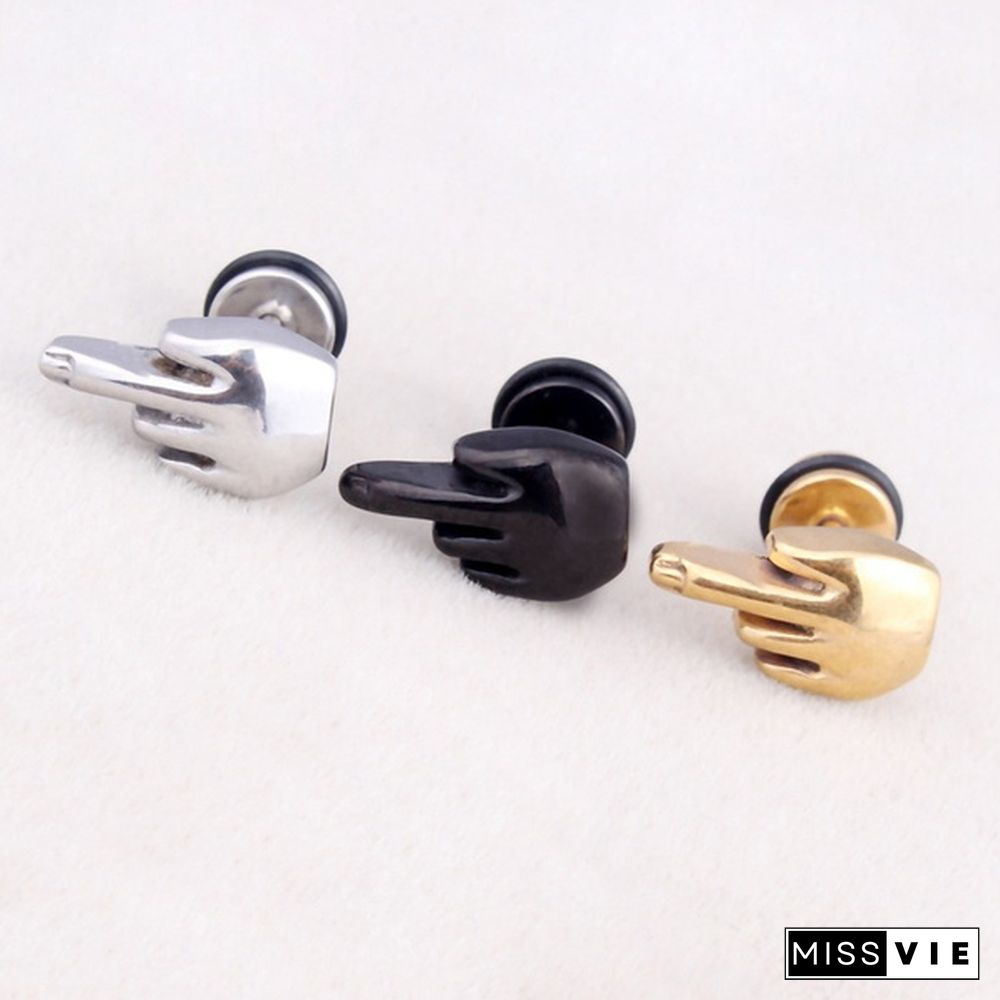 3 styles 2pc Unisex Fashion Stainless Steel Letter Ear Stud Earrings Women Men Accessories Piercing Jewelry