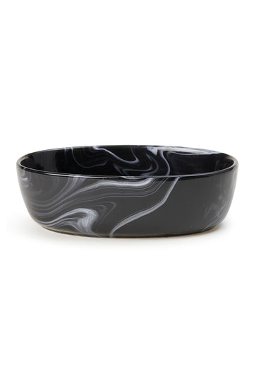 Petrageous Fancy Marble Oval Cat Bowl， 2 Cups