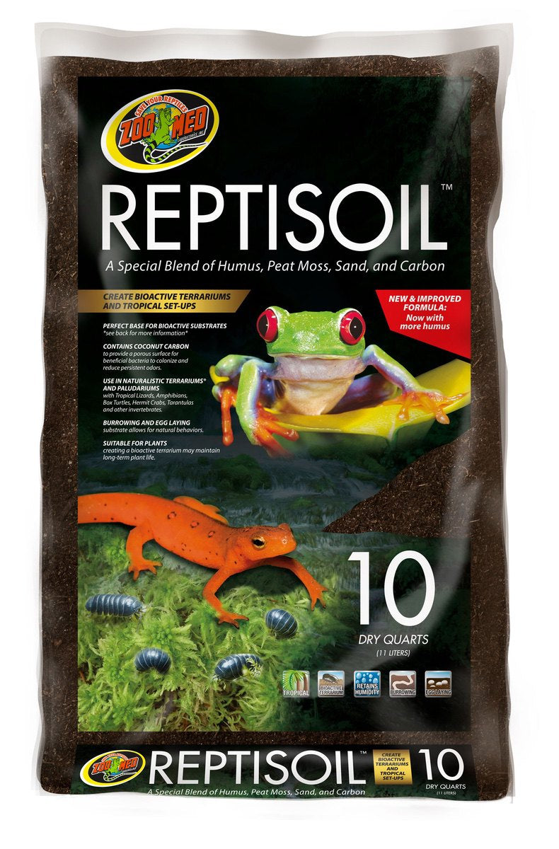 30 quart (3 x 10 qt) Zoo Med Reptisoil a Special Blend of Peat Moss， Soil， Sand， and Carbon for Reptiles