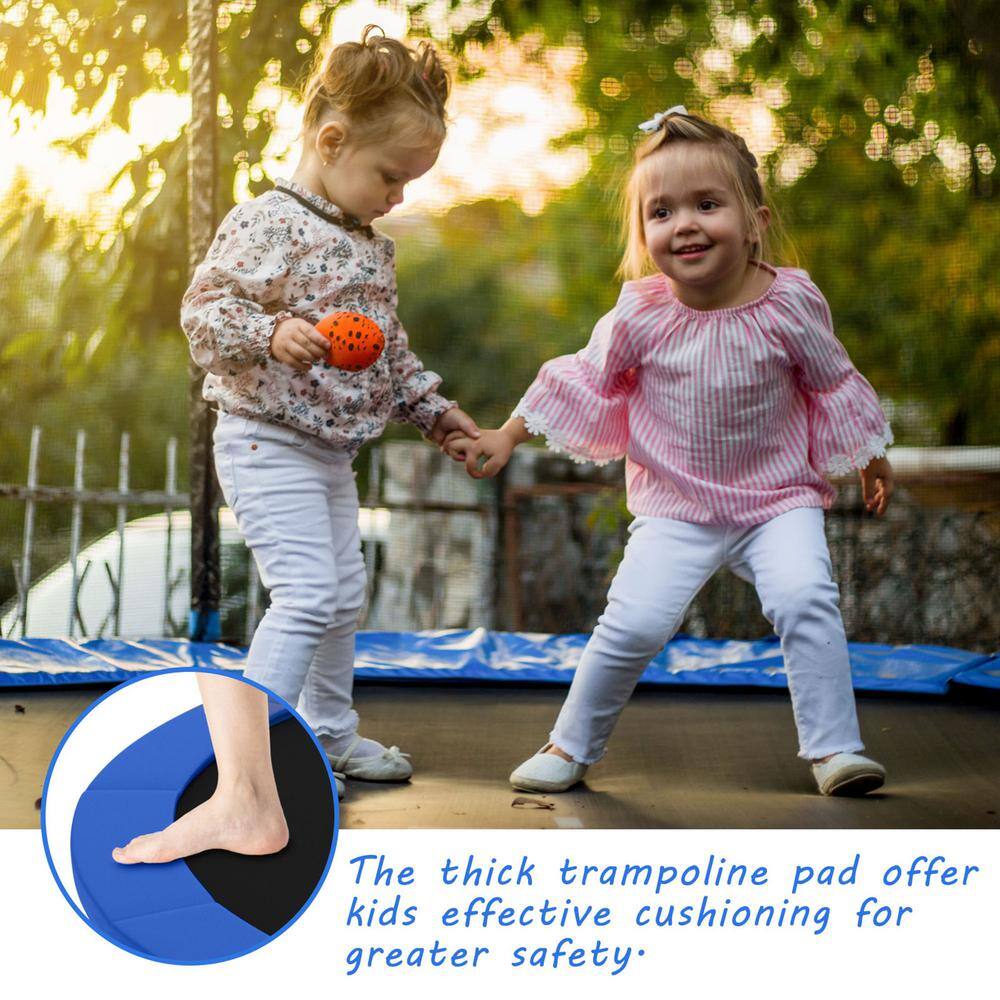 Gymax 10 ft. Trampoline Replacement Safety Pad Universal Trampoline Cover Blue GYM09620