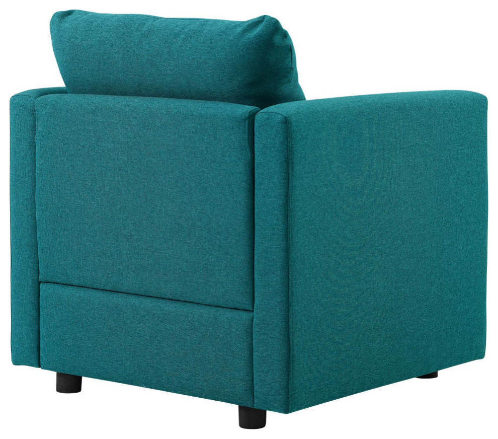 Rowan Teal Upholstered Fabric Armchair   Modern   Armchairs And Accent Chairs   by Rustic Home Furniture Deco  Houzz