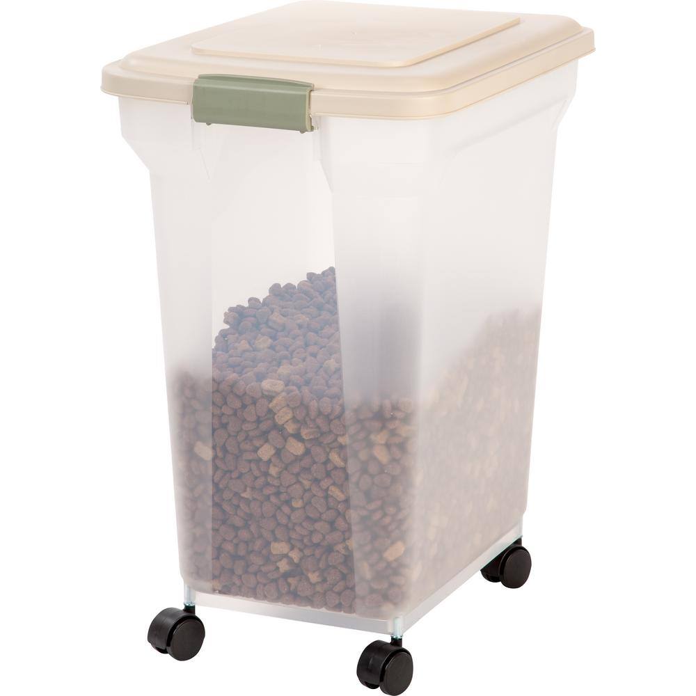 IRIS 55 Qt. Airtight Pet Food Storage in Almond 300662