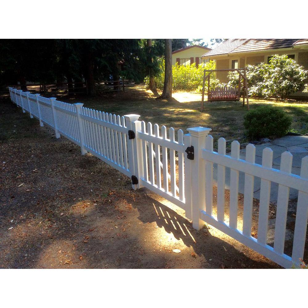 Weatherables Chelsea 4 ft. W x 4 ft. H White Vinyl Picket Fence Gate Kit SWPI-3-4X48