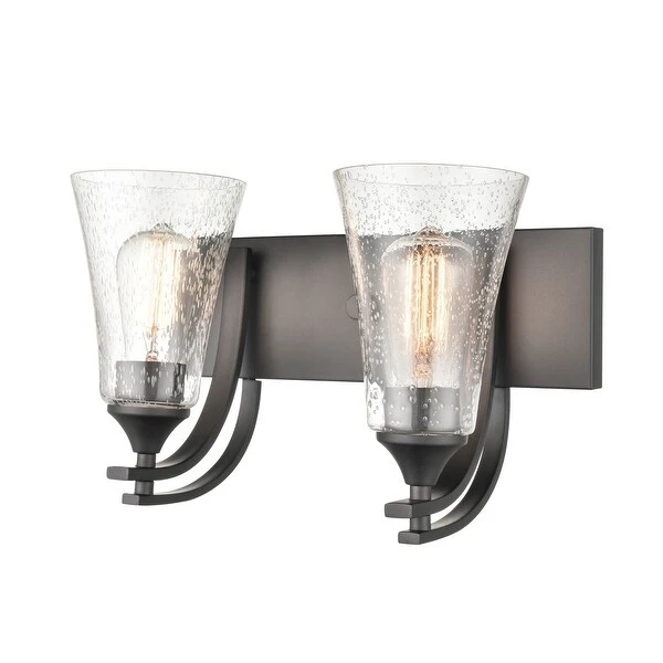 Millennium Lighting Natalie 2 Light Bathroom Vanity Fixture with Clear Seeded Glass Shades