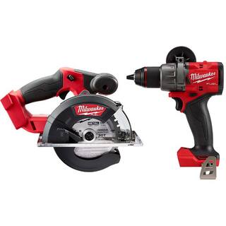 MW M18 FUEL 18-Volt Lithium-Ion Brushless Cordless Metal Cutting 5-38 in. Circular Saw with 12 in. Hammer DrillDriver 2782-20-2904-20