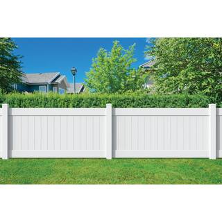 Veranda Linden 4 ft. H x 8 ft. W White Vinyl Privacy Fence Panel Kit 73014719