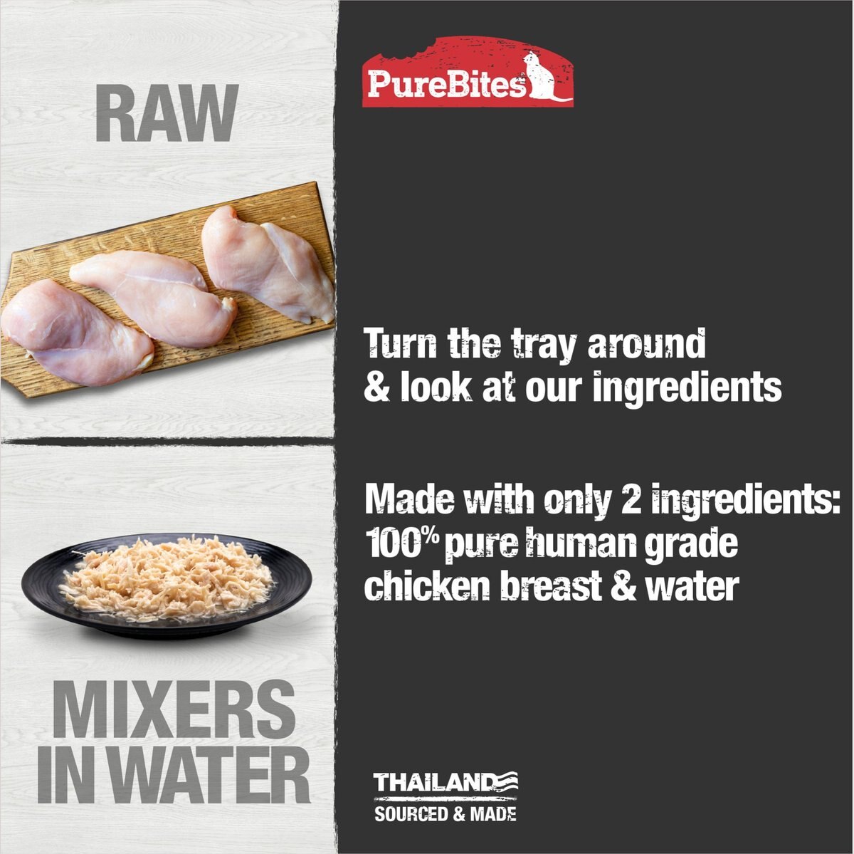 PureBites Mixers 100% Chicken Breast in Water Grain-Free Cat Food Trays