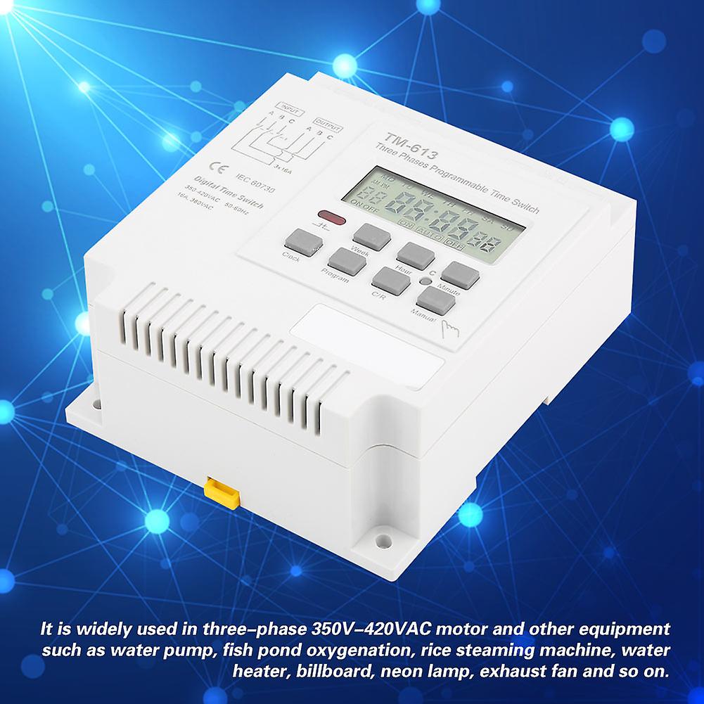 Tm-613 380v 16a Three Phases Smart Digital Weekly Programmable Control Relay Power Timer Switch