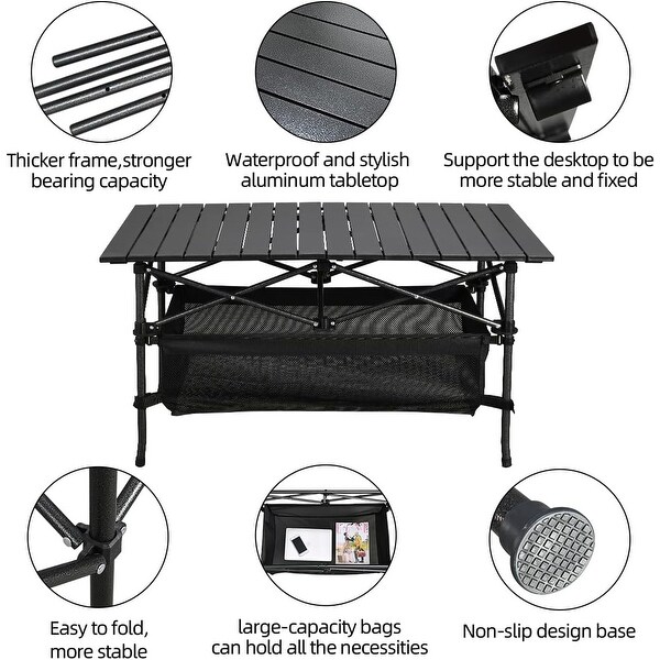 Lightweight Aluminum Folding Camping Table with Carrying Bag