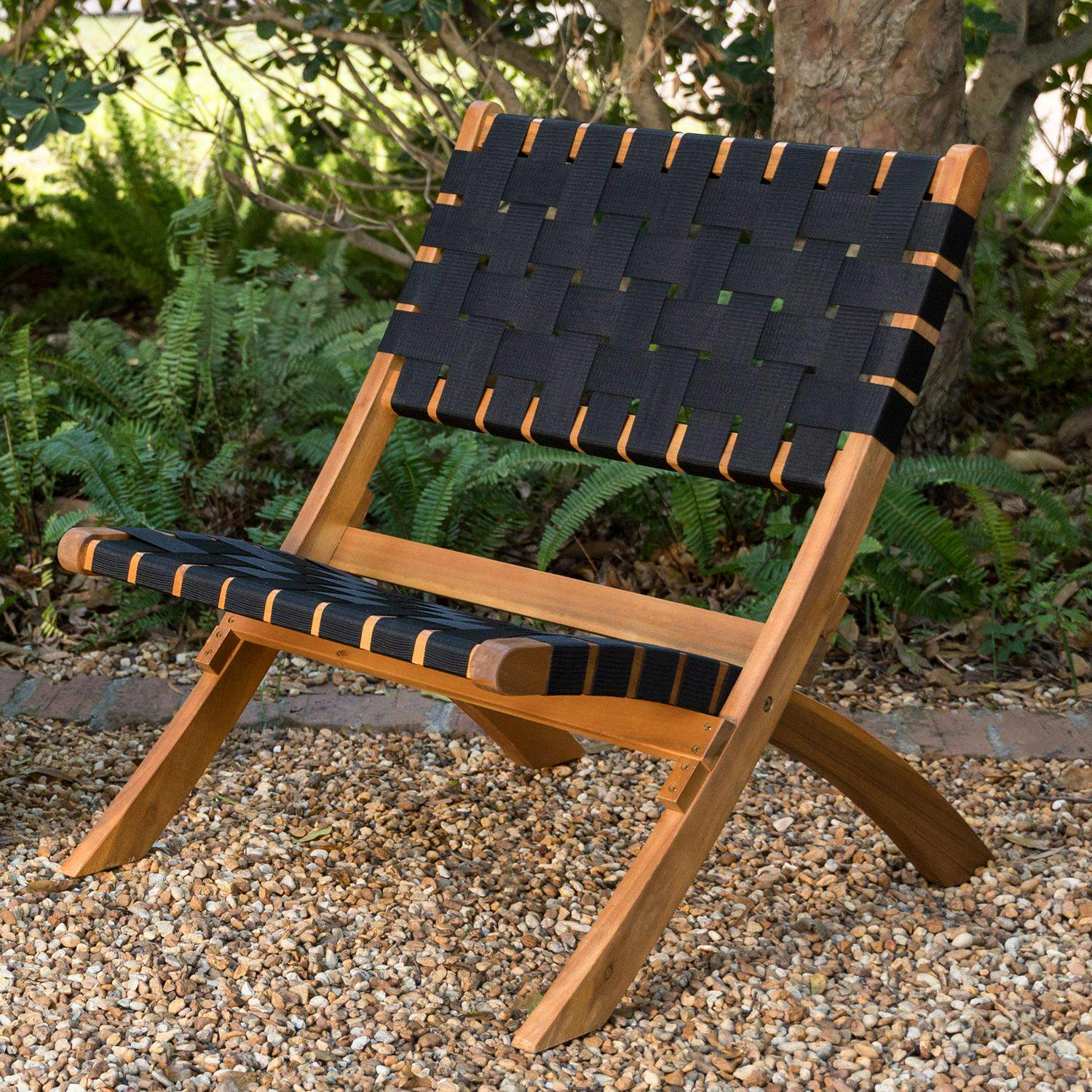 Sava Indoor-Outdoor Folding Chair in Navy Blue Webbing