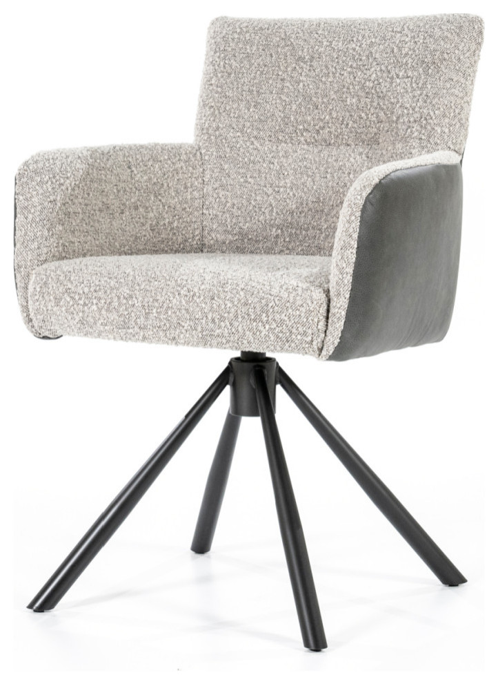 Beige Boucl√© With Gray Accent Chair  Eleonora Stef   Midcentury   Armchairs And Accent Chairs   by Luxury Furnitures  Houzz