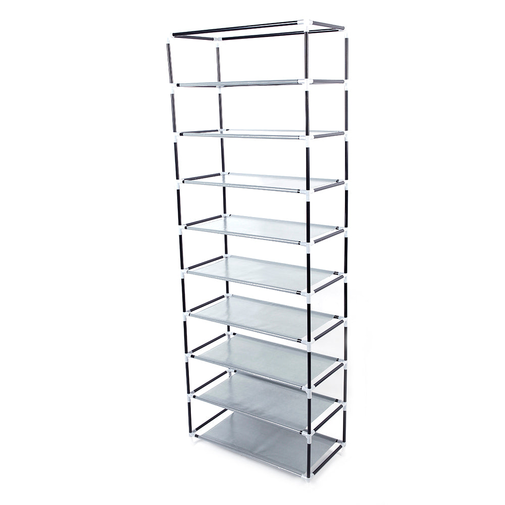 10 Tier Shoe Rack Shelf Closet 45 Pair with Cover 5/8