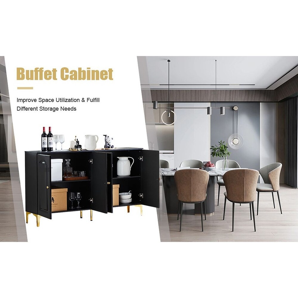 Black Sideboard Buffet Set Modern Sideboard Storage Cabinet   53.54\