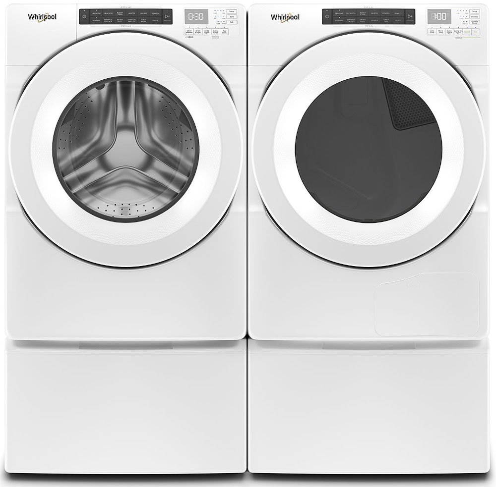 Whirlpool 7.4 Cu. Ft. White Front Load Electric Heat Pump Dryer With Intuitive Touch Controls， Advanced Moisture Sensing