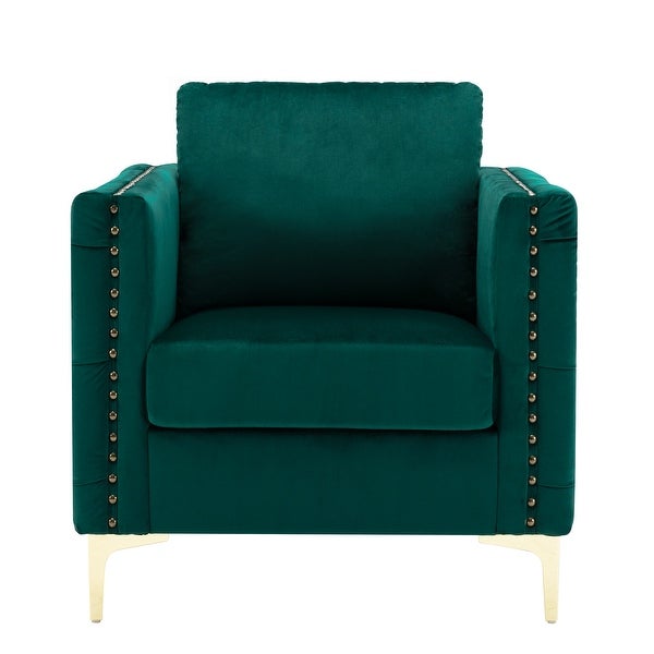 Tufted Button Accent Chair with Steel Legs