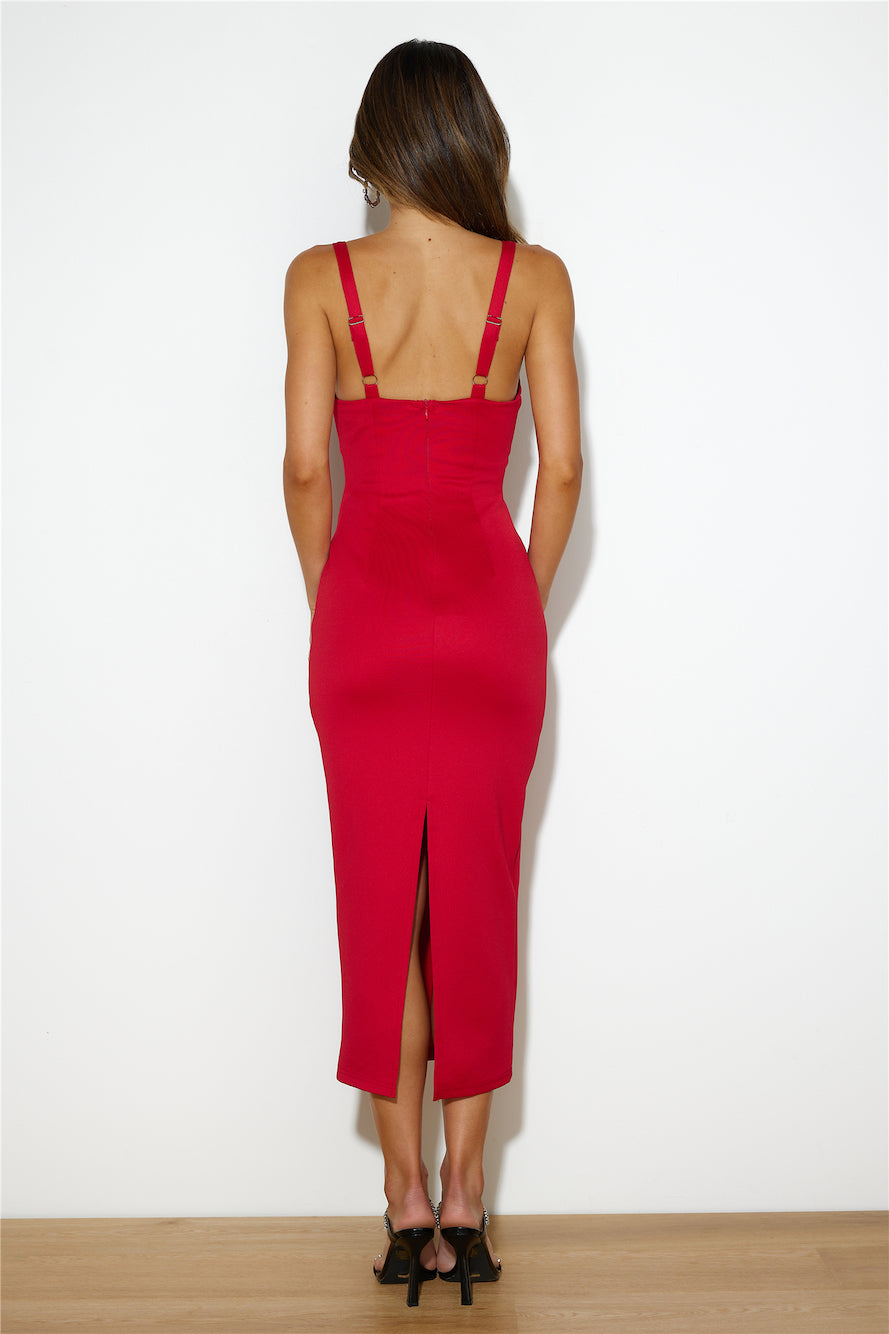 Iconic Fit Midi Dress Red