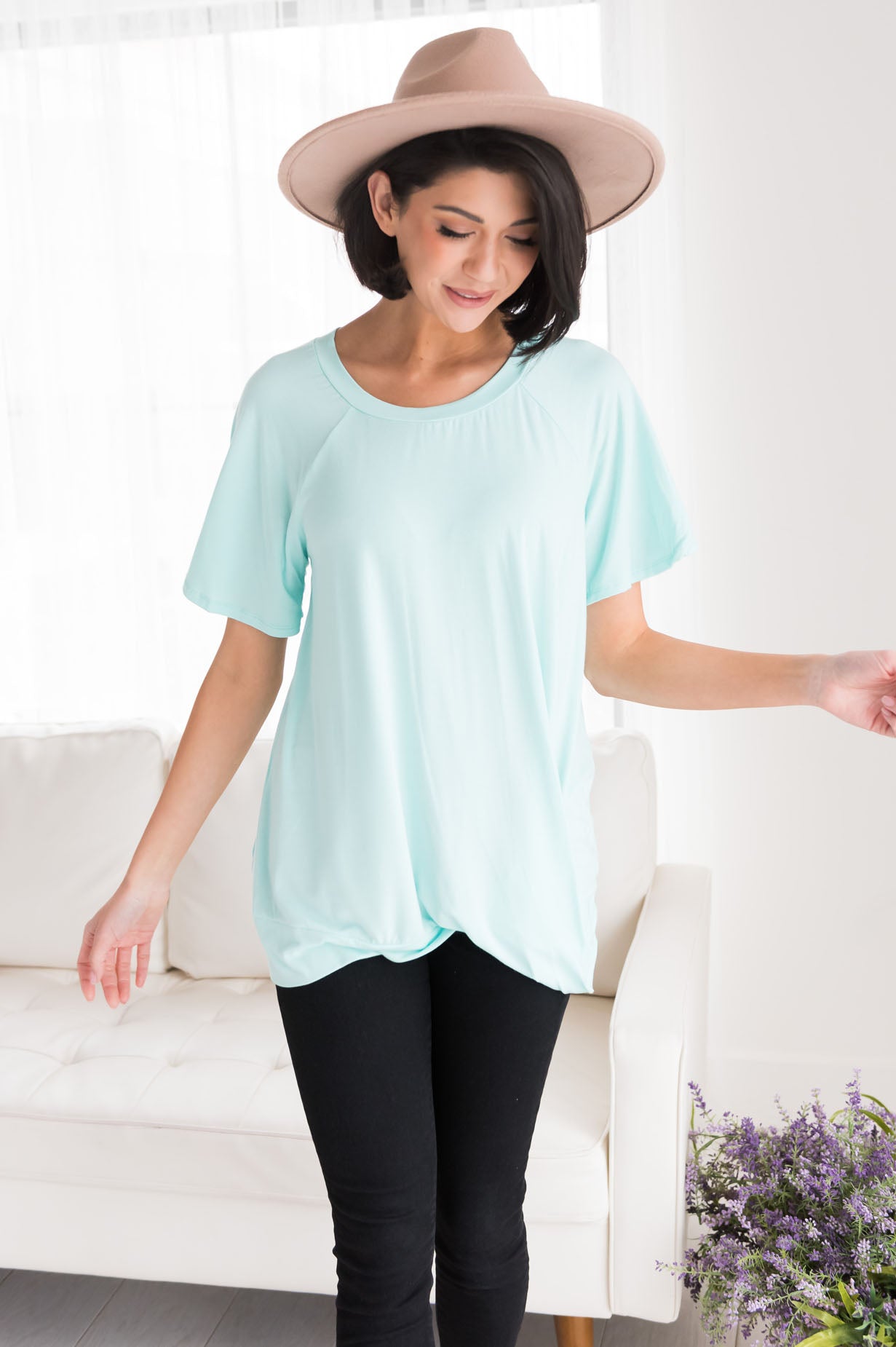 Simply Basic Twist Modest Top