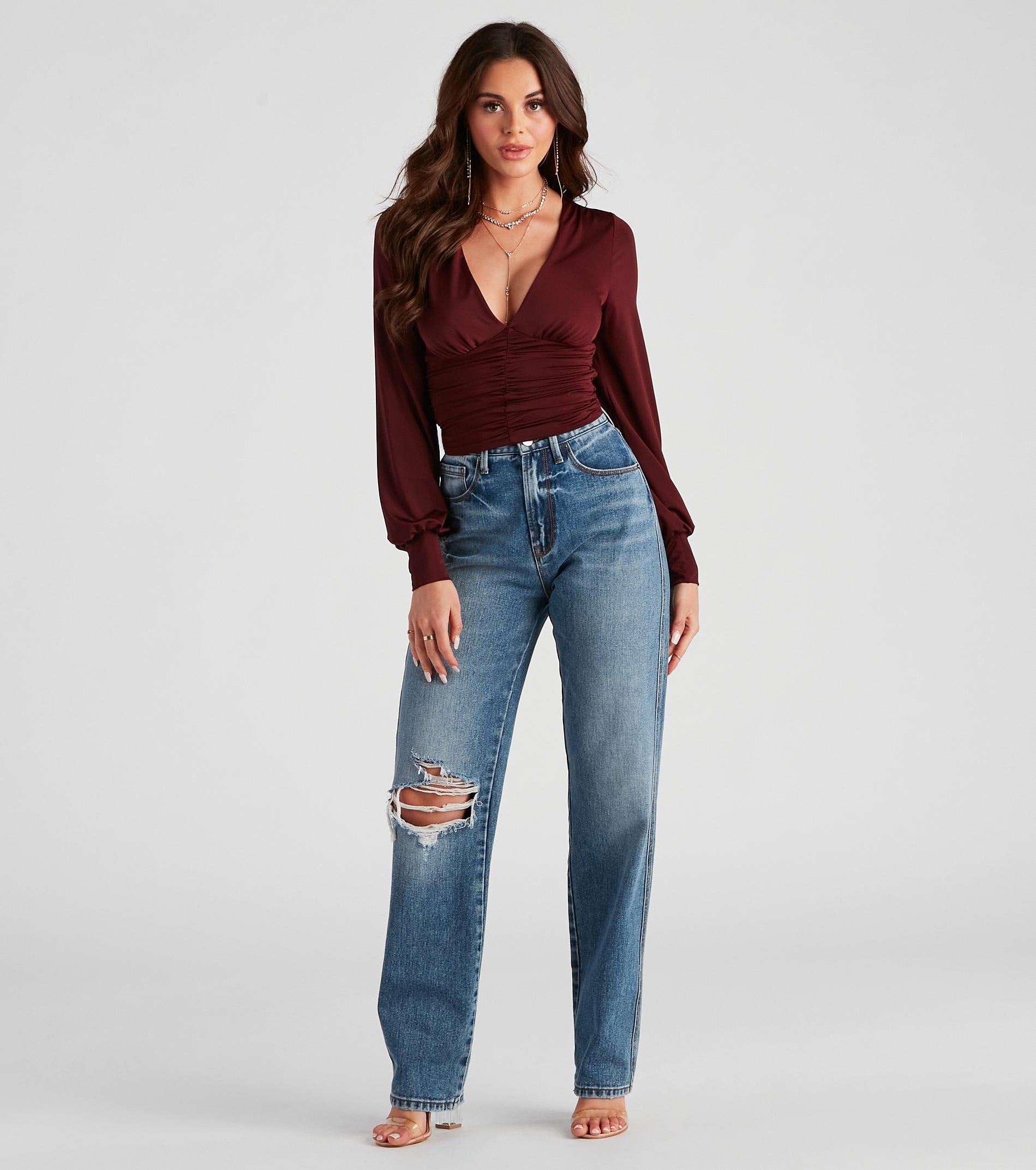 Sultry Classic Plunge V-Neck Top