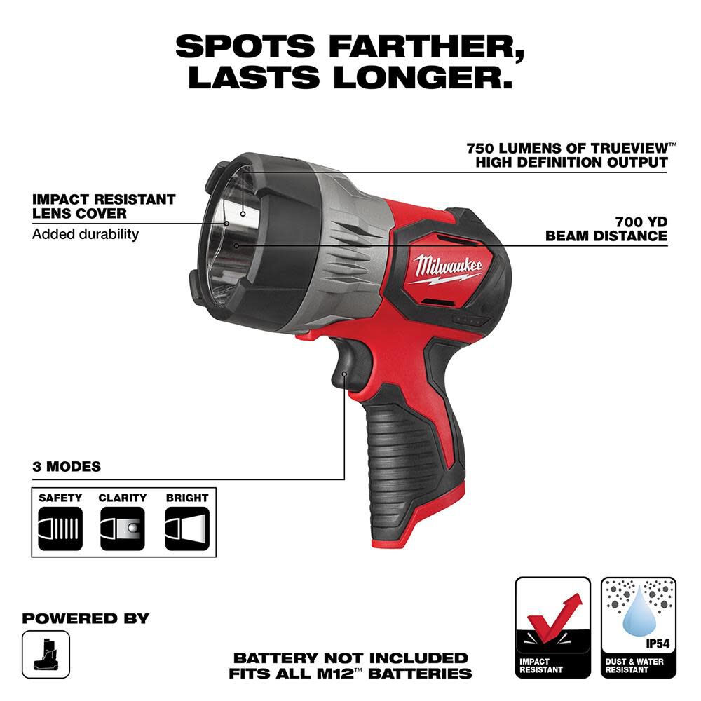 Milwaukee M12 TRUEVIEW LED Spotlight 2353-20 from Milwaukee