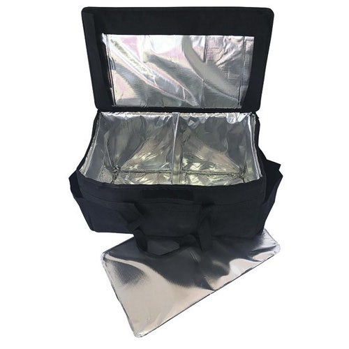 Incredible Bags LGRDX Large Semi-Rigid Hot/Cold Restaurant Delivery Bag w/ Removable Divider， 2/CS