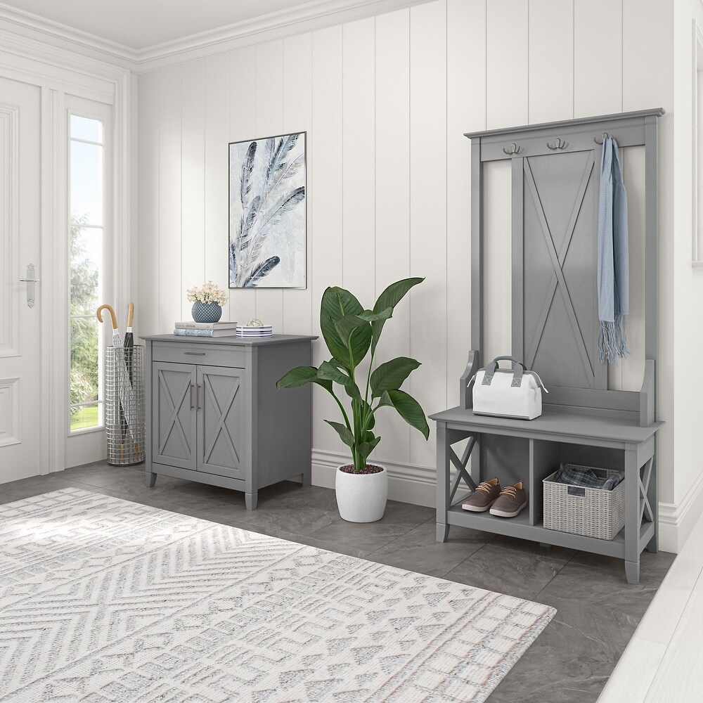 Key West Entryway Storage Set with Armoire Cabinet by Bush Furniture