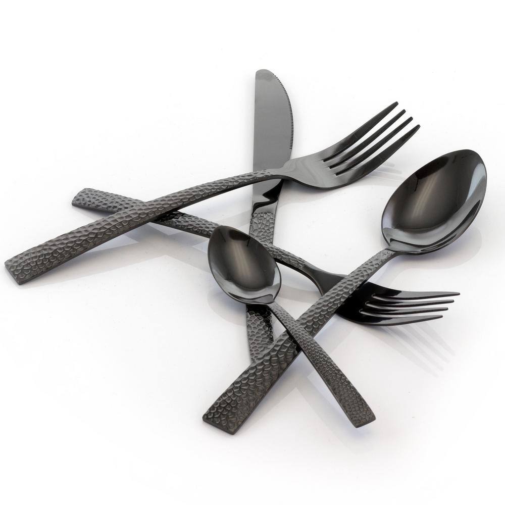 MegaChef Baily 20-Piece Black Stainless Steel Flatware Set (Service for 4) 985112455M