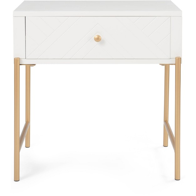 Jupiter Side Table White gold Adore Decor