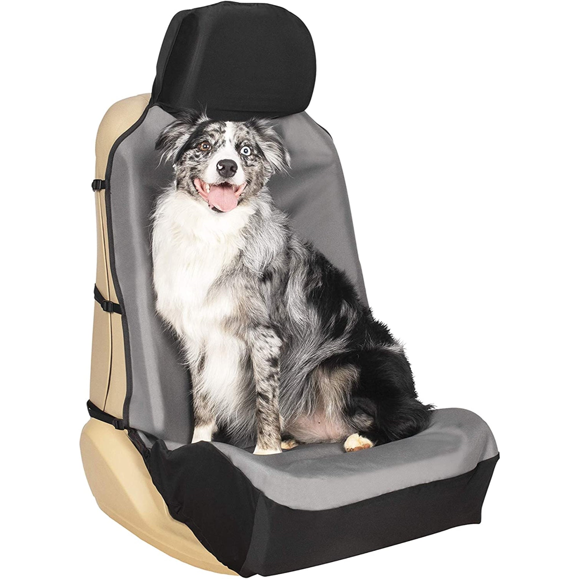 PetSafe Happy Ride Bucket Seat Cover for Pets， Fits Most Vehicles， Grey