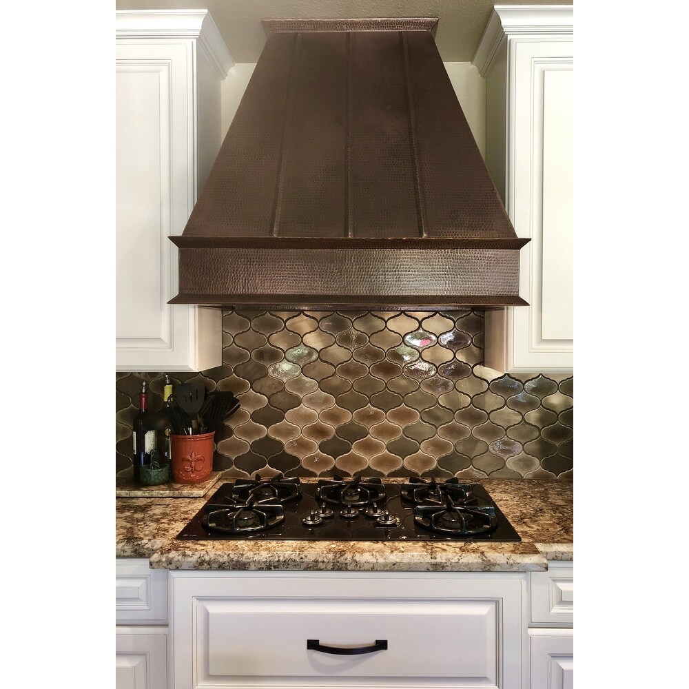 38 Inch 1250 CFM Hammered Copper Wall Mounted Euro Range Hood with Screen Filters (HV EURO38 C2036BP1 TW)