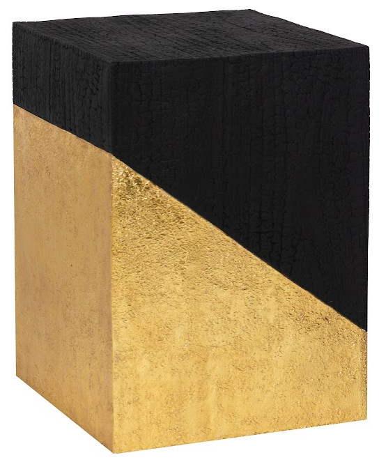 Scorched Side Table  Black and Gold Leaf   Contemporary   Side Tables And End Tables   by Phillips Collection  Houzz